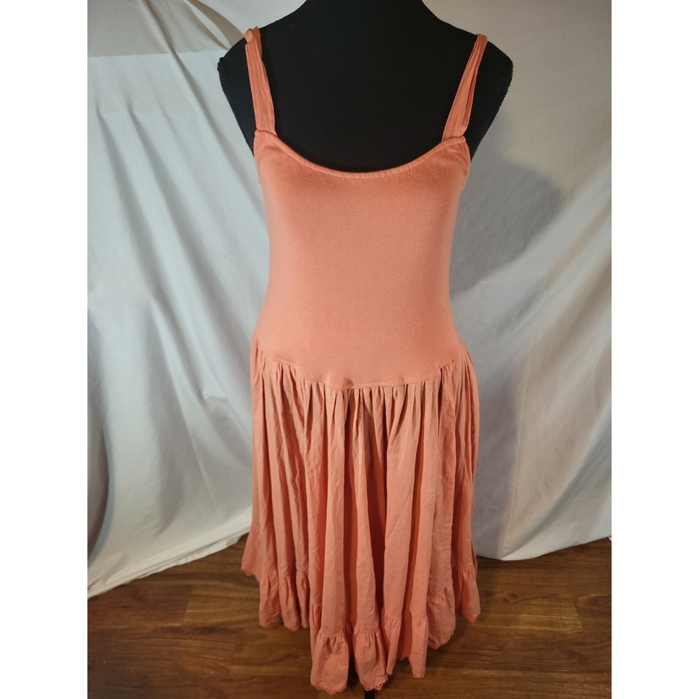 Barbara Lesser Coral Orange Sleeveless Dress Small unique